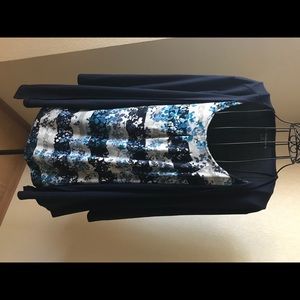 Croft & Barrow Layered Look Top Navy Blue XL